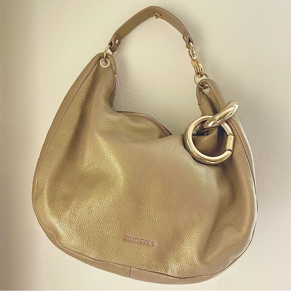 JIMMY CHOO Metallic Hobo Bag βοΈRARE COLORβοΈSALE β OFFERS WELCOMED β - Picture 2 of 16